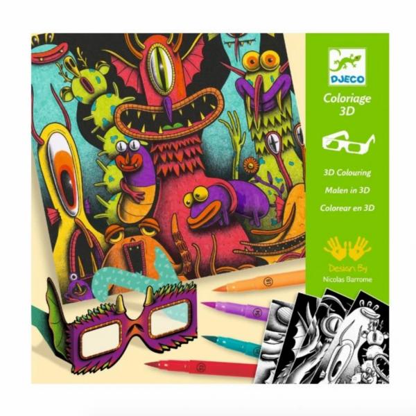 Arts, Crafts & Science |  3-D Coloring Pages -Funny Freaks (7-12Yrs) Arts, Crafts & Science Arts, Crafts & Science