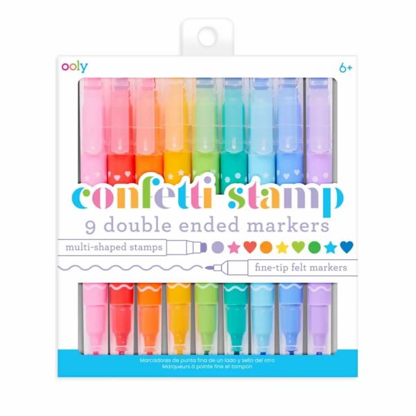 Arts, Crafts & Science |  Confetti Stamp Double-Ended Markers -Set Of 9 Arts, Crafts & Science Arts, Crafts & Science