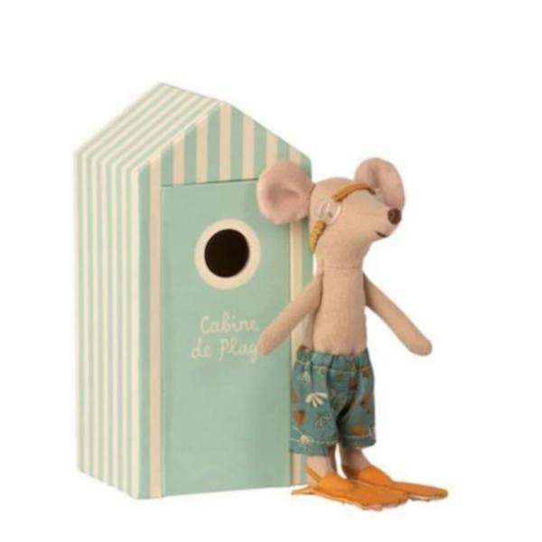 Maileg |  Beach Mice Big Brother In Cabin De Plage Maileg Maileg