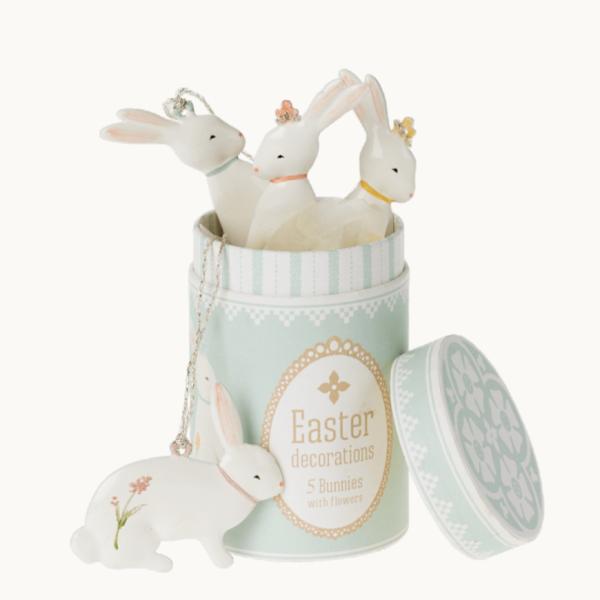 Maileg |  Maileg Easter Bunny Ornaments 5Pcs Maileg Maileg