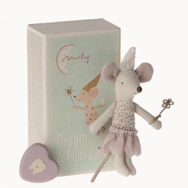 Maileg |  Tooth Fairy Mouse, Little Sister In Matchbox Maileg Maileg