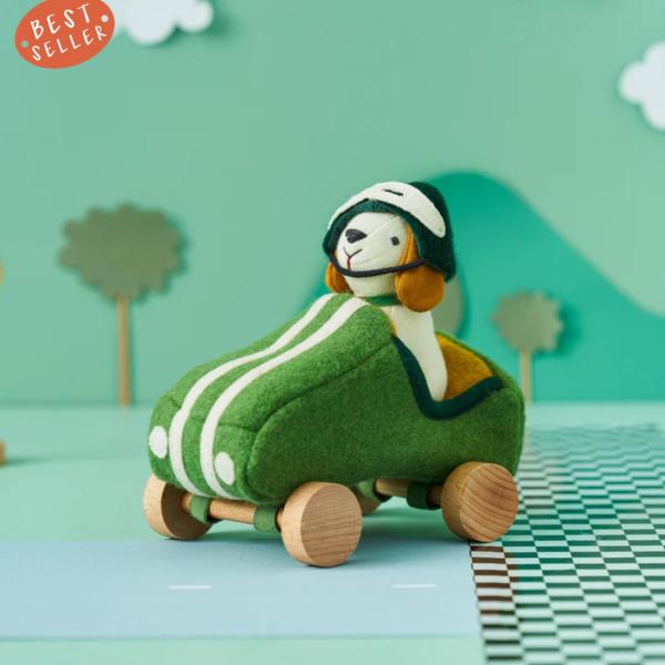 Plush |  Holdie Dog-Go – Racer Boy – Green Plush Plush